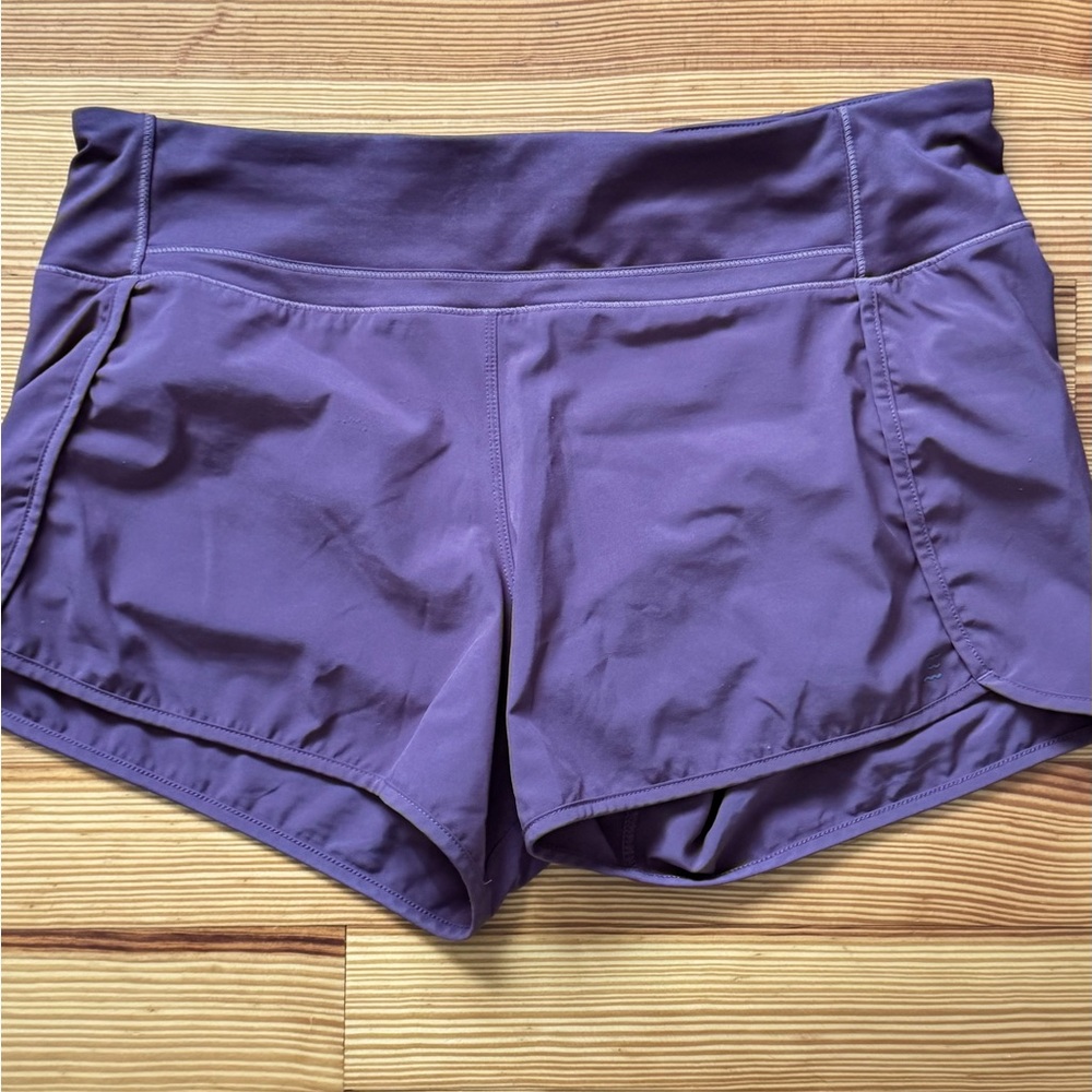 Free fly athletic short, purple peak color, size large